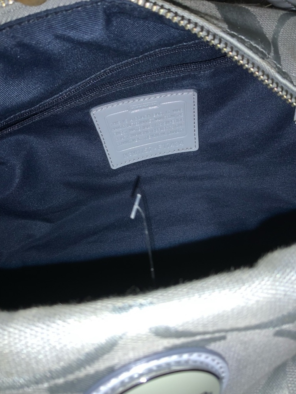 COACH - F17434 Light Blue & Grey Signature Stripe Large HOBO Bag. Barely used. - Picture 3 of 9